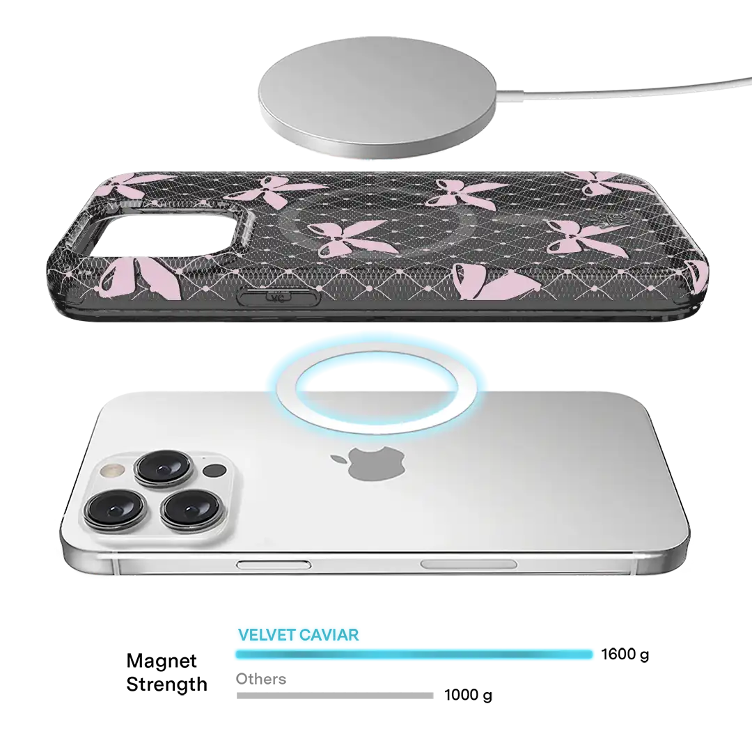 Lacy Pink Bows iPhone Case