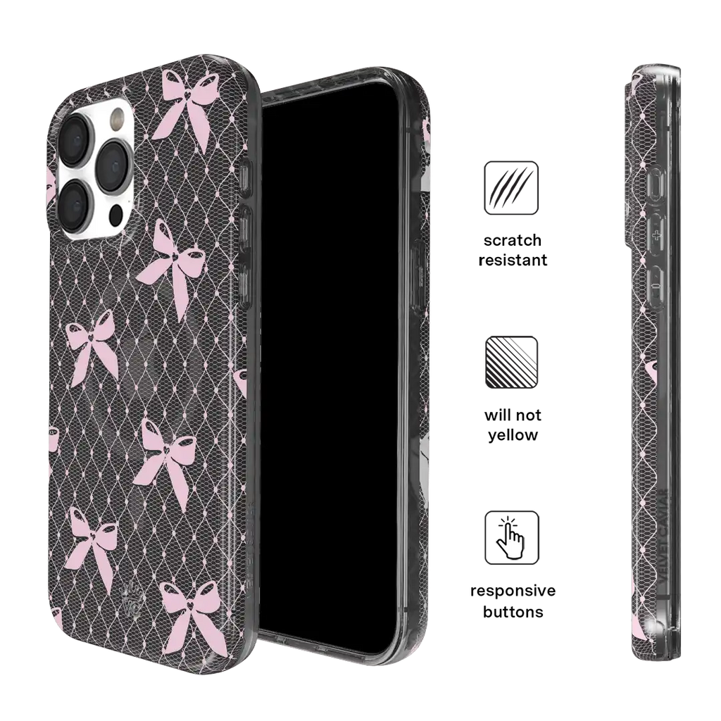 Lacy Pink Bows iPhone Case