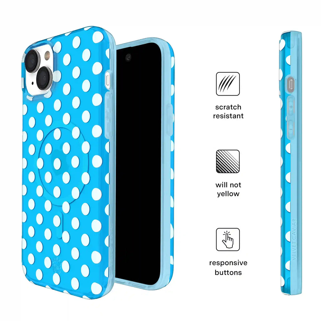 Aquamarine Polka Dot iPhone Case