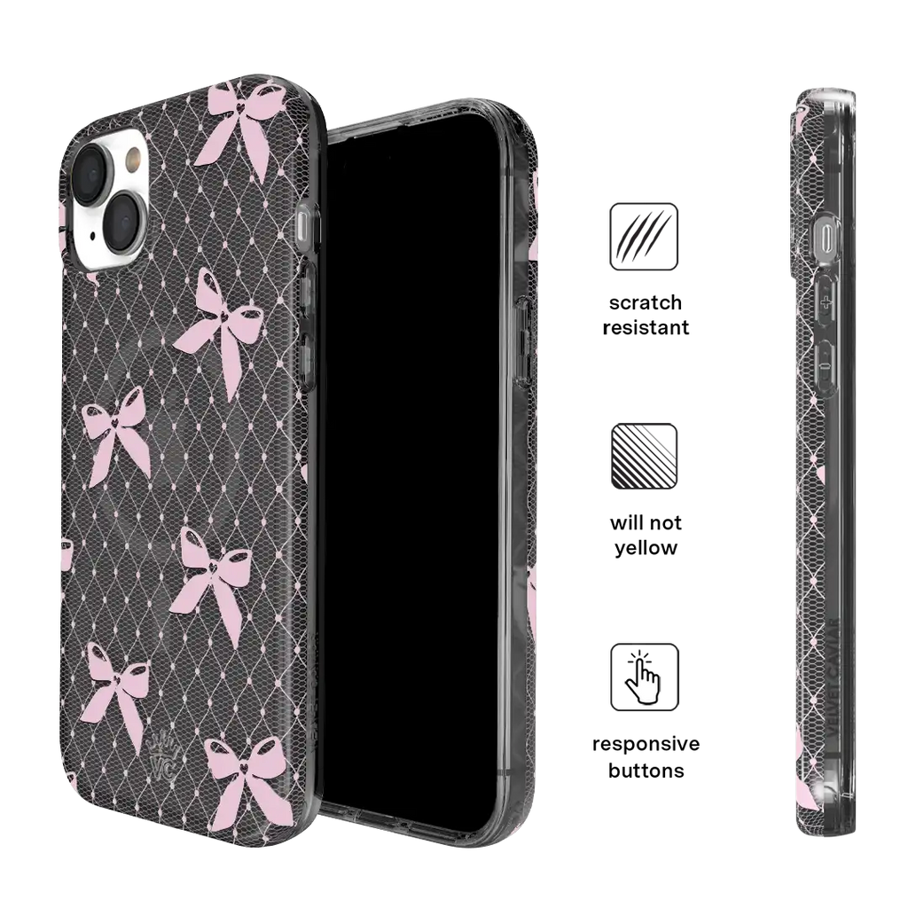 Lacy Pink Bows iPhone Case