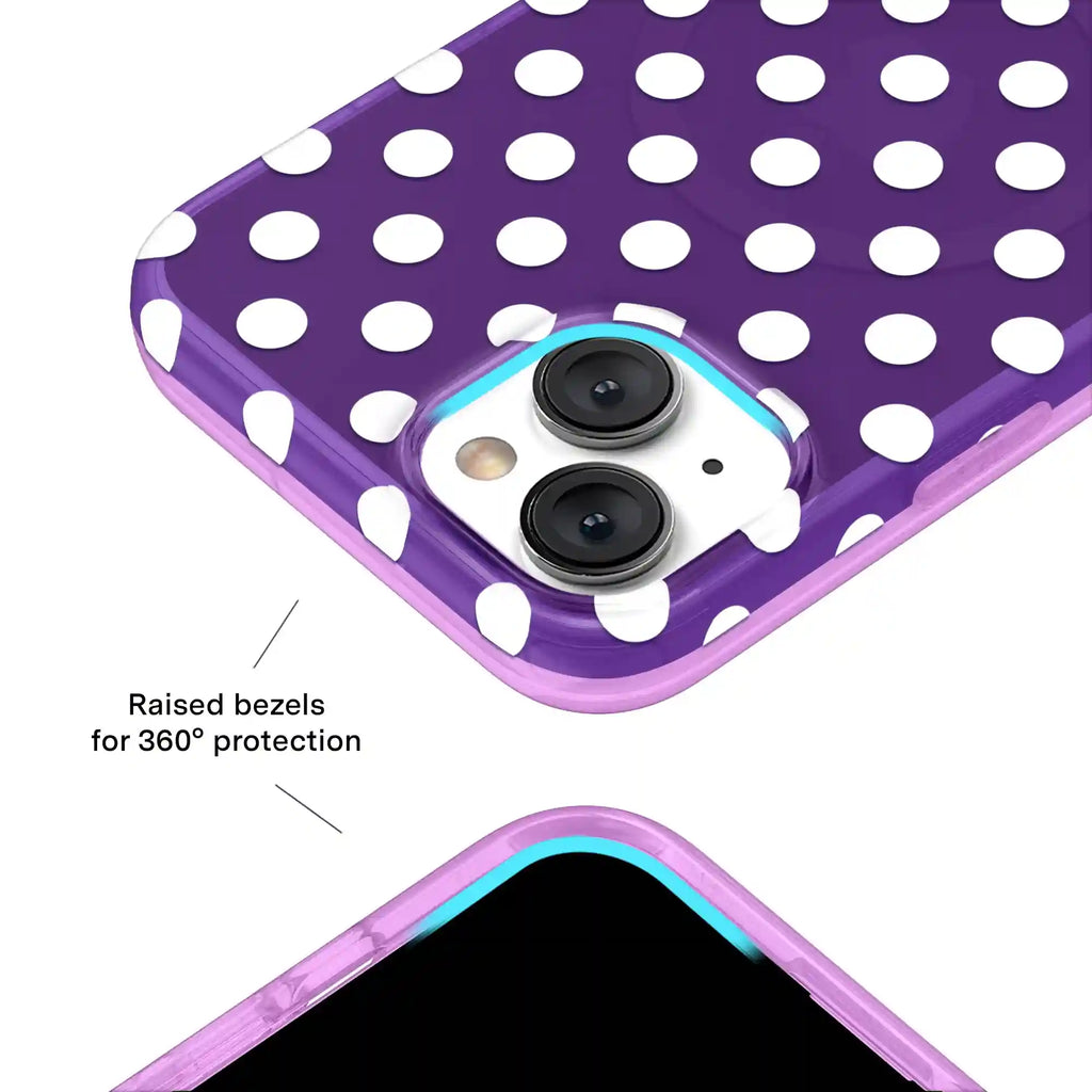 Violet Glow Polka Dot iPhone Case