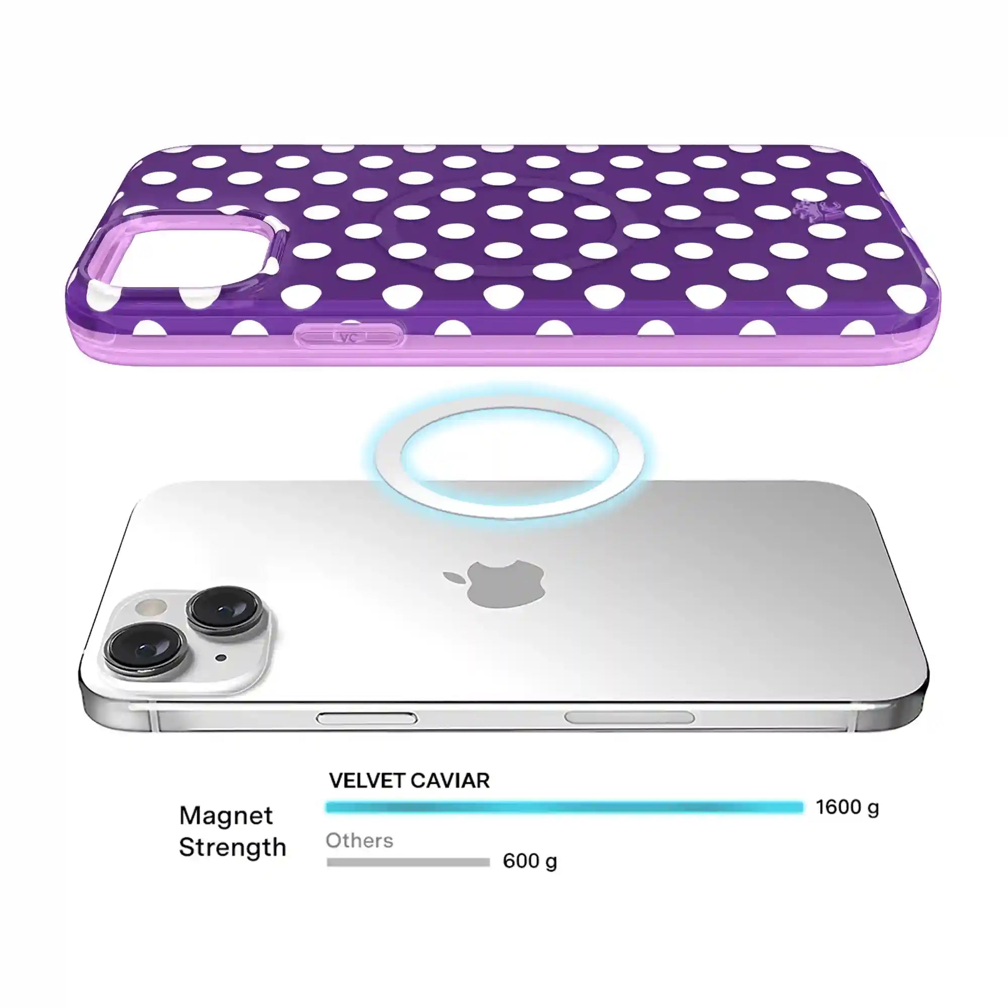 Violet Glow Polka Dot iPhone Case