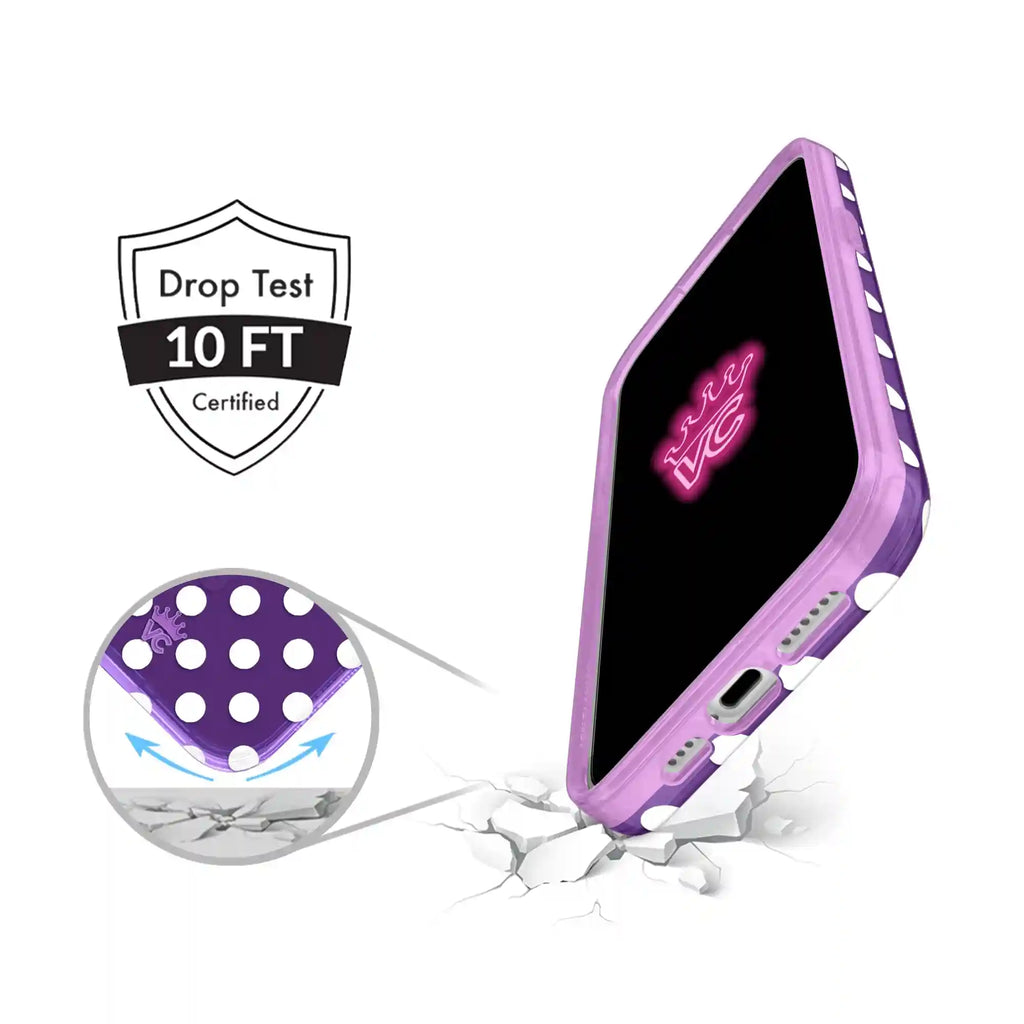 Violet Glow Polka Dot iPhone Case
