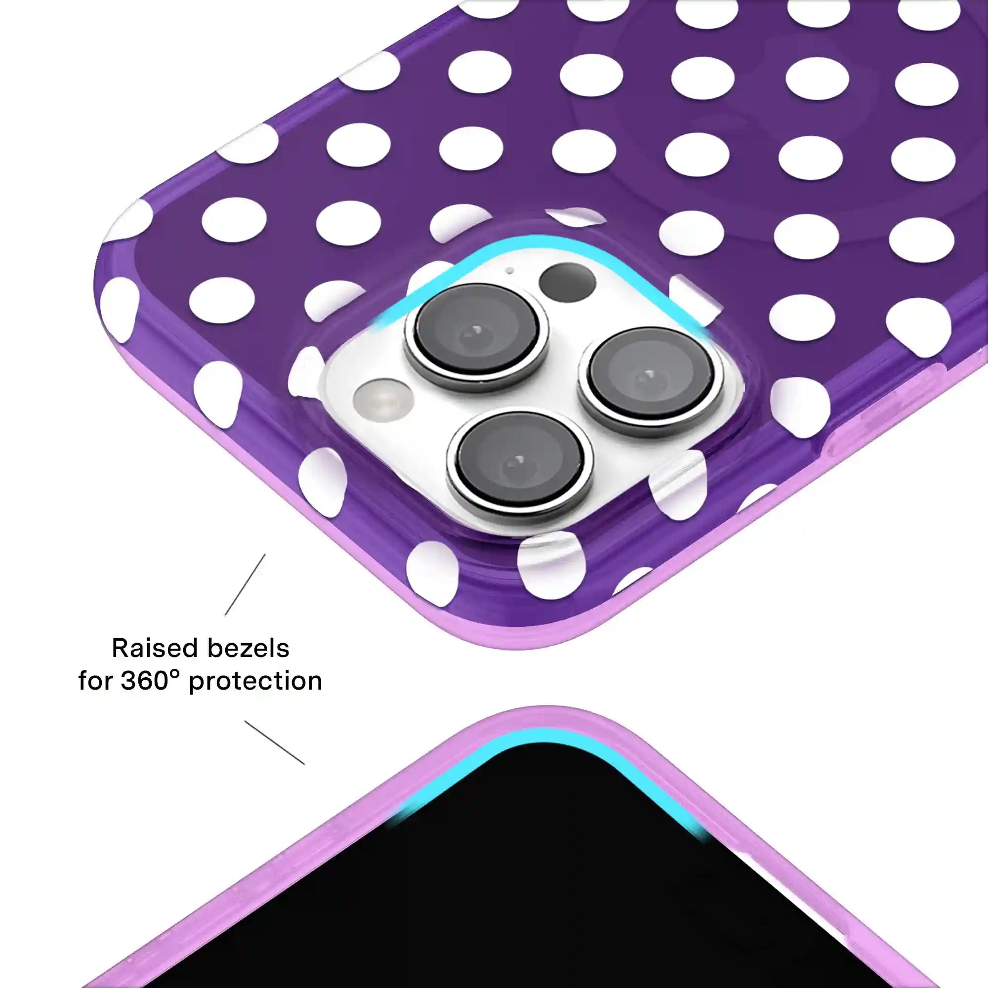 Violet Glow Polka Dot iPhone Case