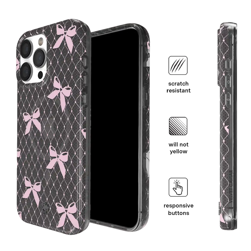 Lacy Pink Bows iPhone Case