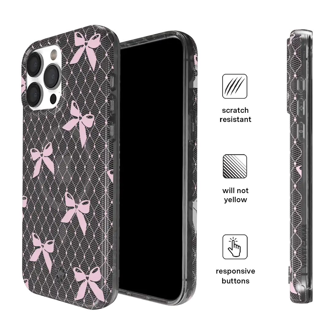 Lacy Pink Bows iPhone Case