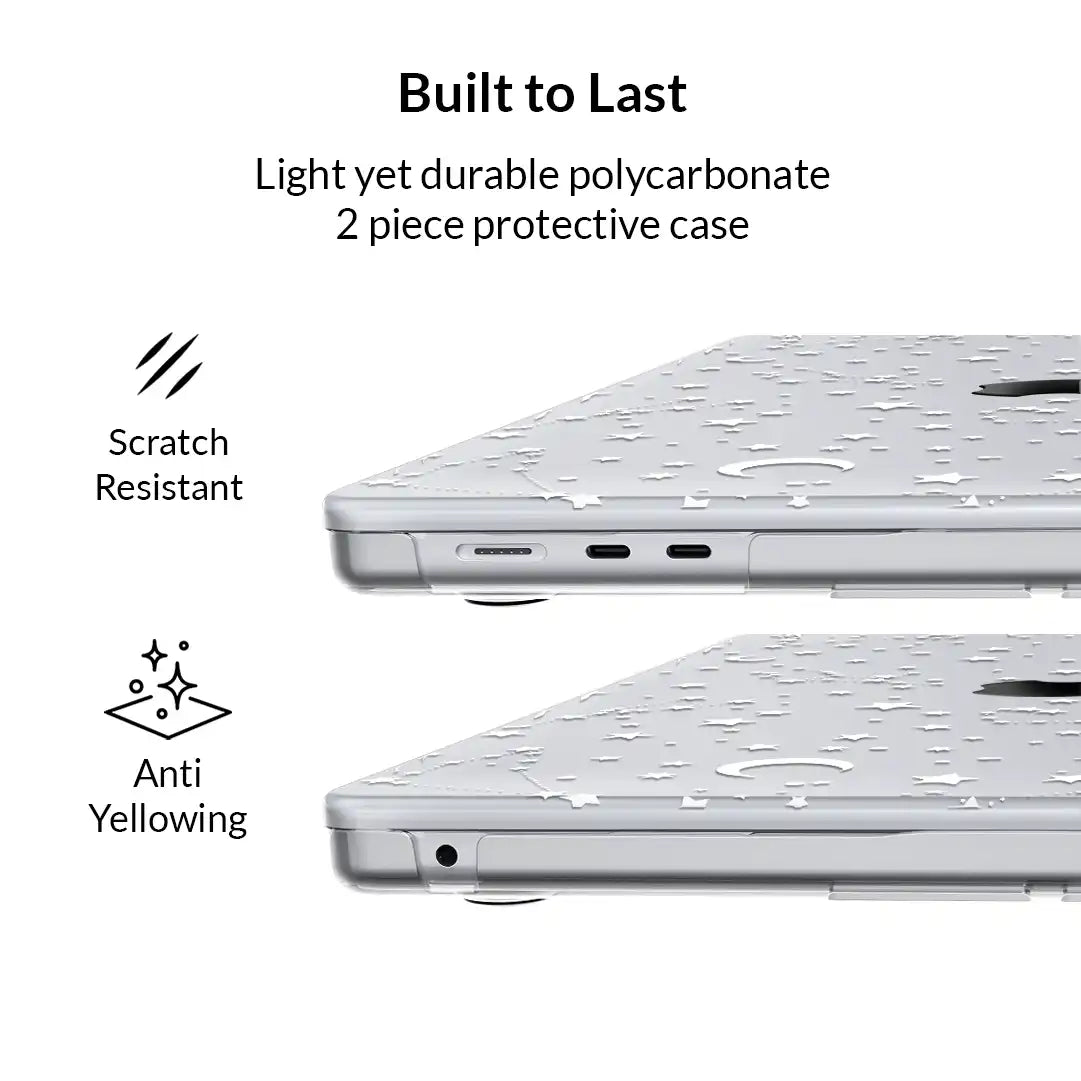White Stars MacBook Case
