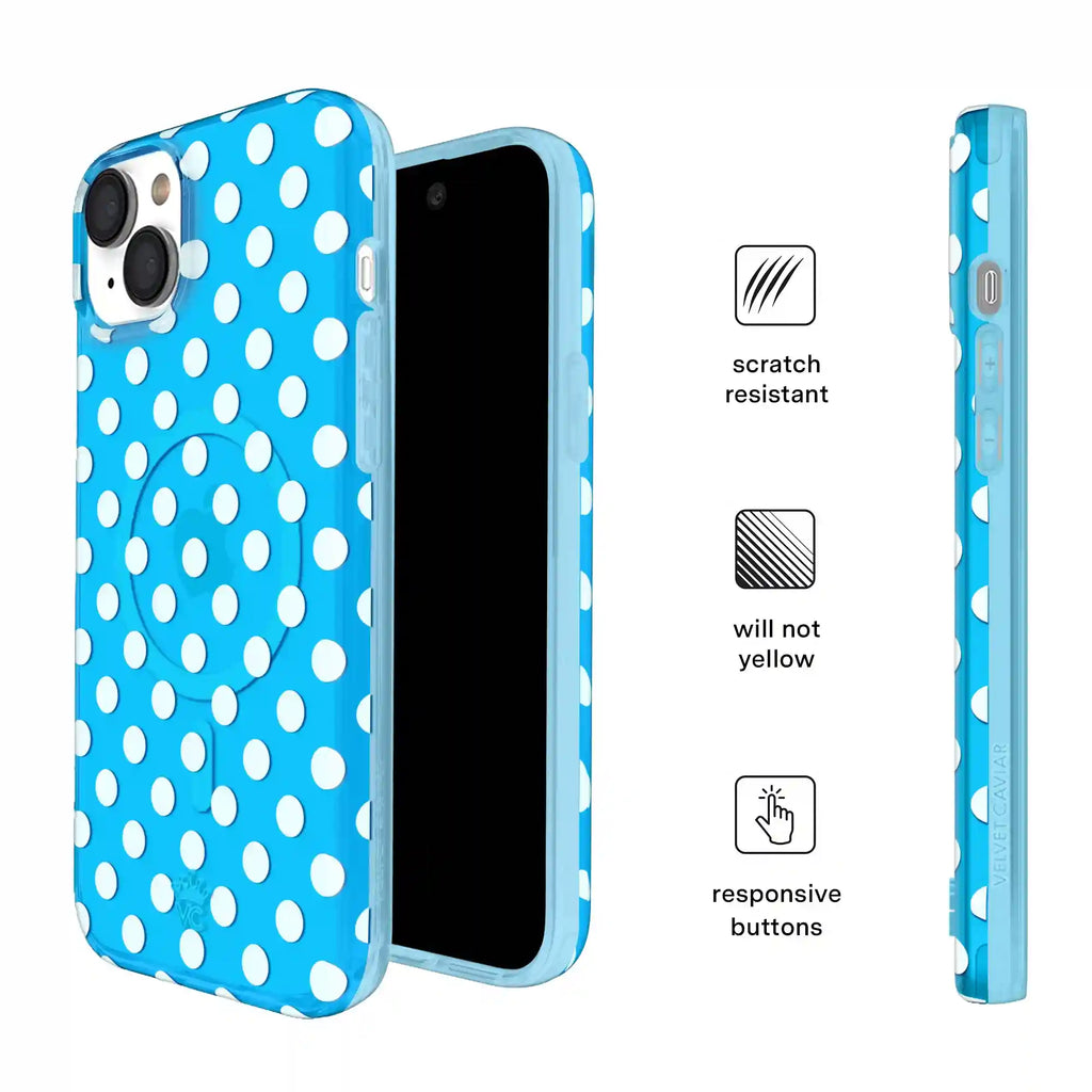 Aquamarine Polka Dot iPhone Case