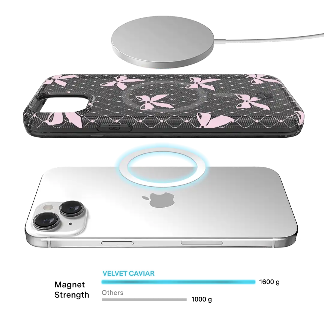 Lacy Pink Bows iPhone Case