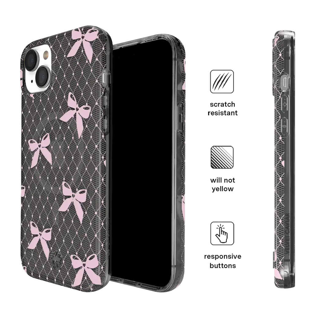 Lacy Pink Bows iPhone Case