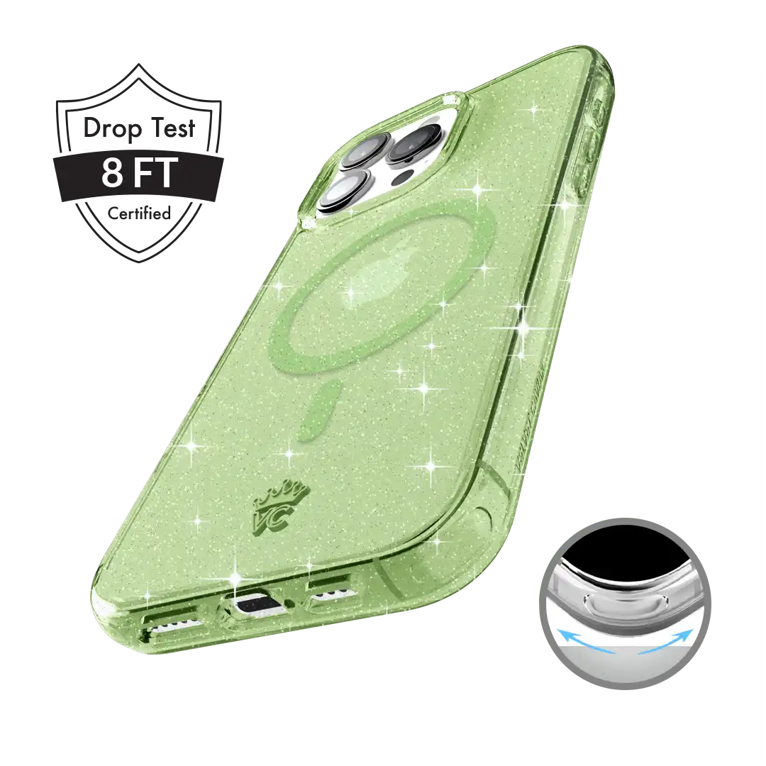 Lime Stardust Glitter iPhone Case