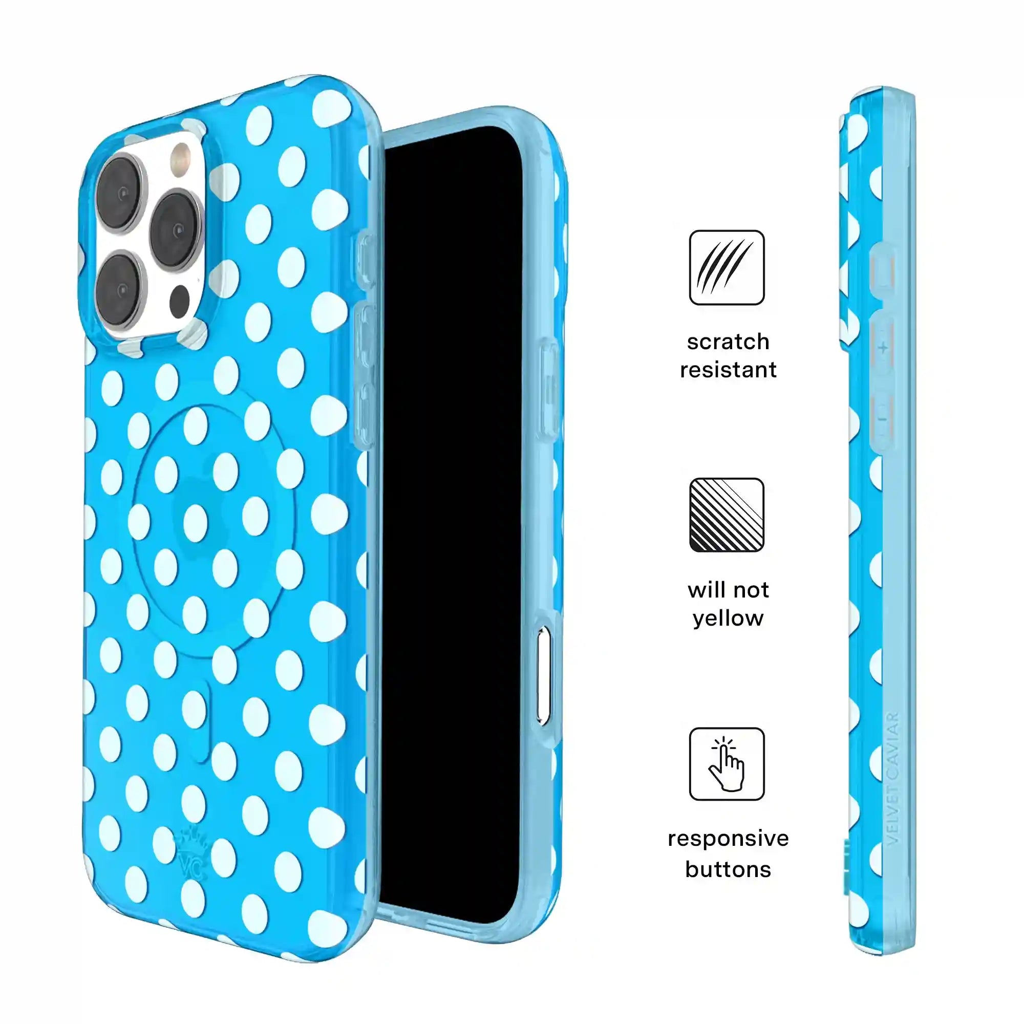 Aquamarine Polka Dot iPhone Case