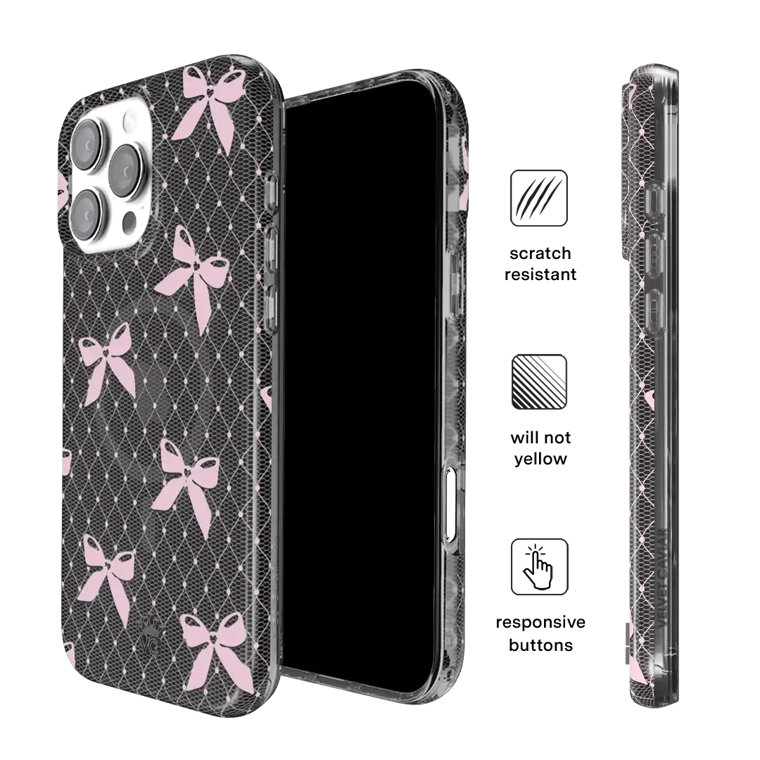 Lacy Pink Bows iPhone Case
