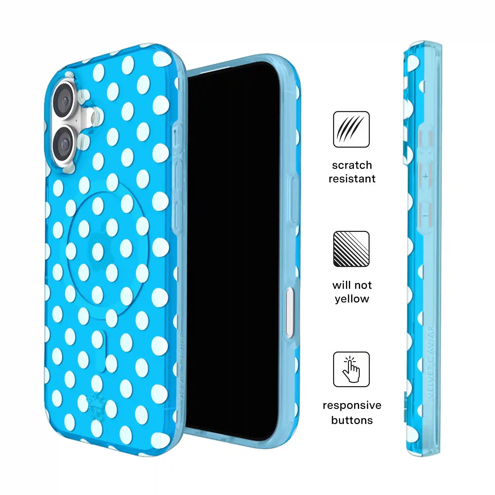 Aquamarine Polka Dot iPhone Case