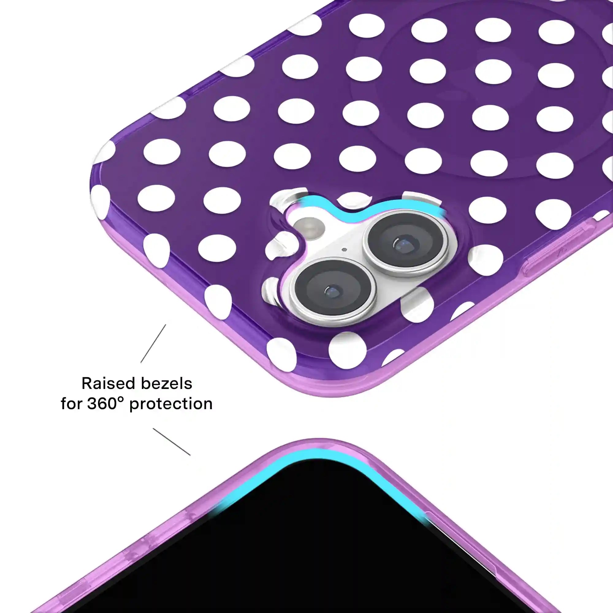 Violet Glow Polka Dot iPhone Case