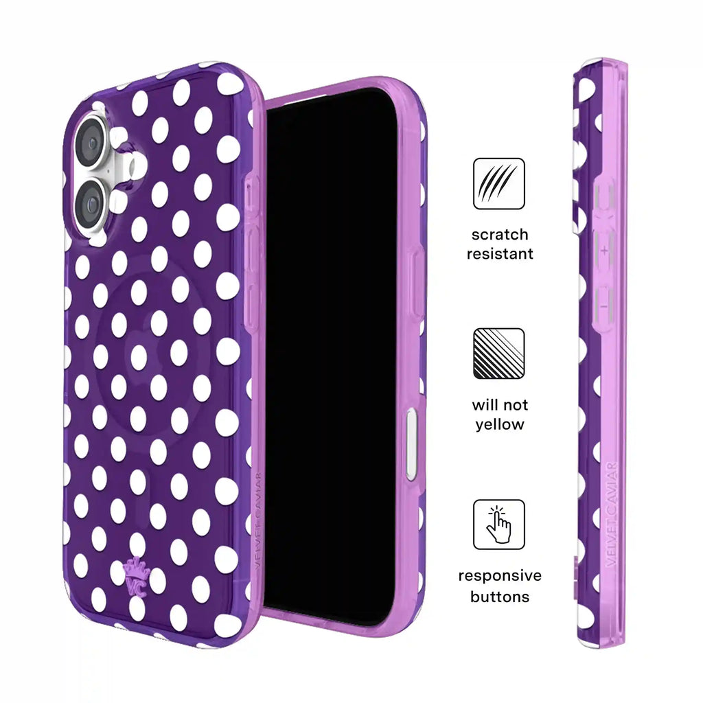 Violet Glow Polka Dot iPhone Case