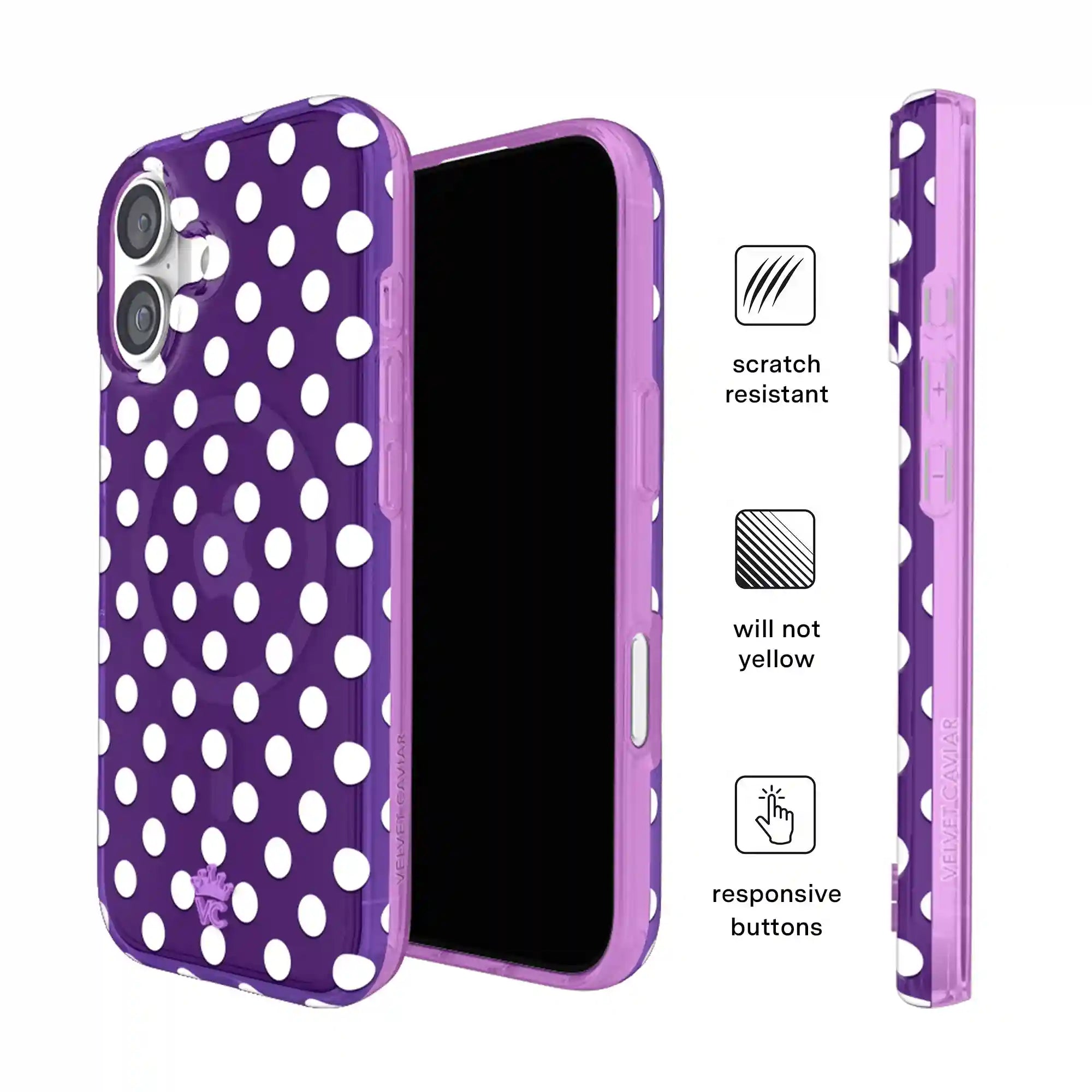 Violet Glow Polka Dot iPhone Case