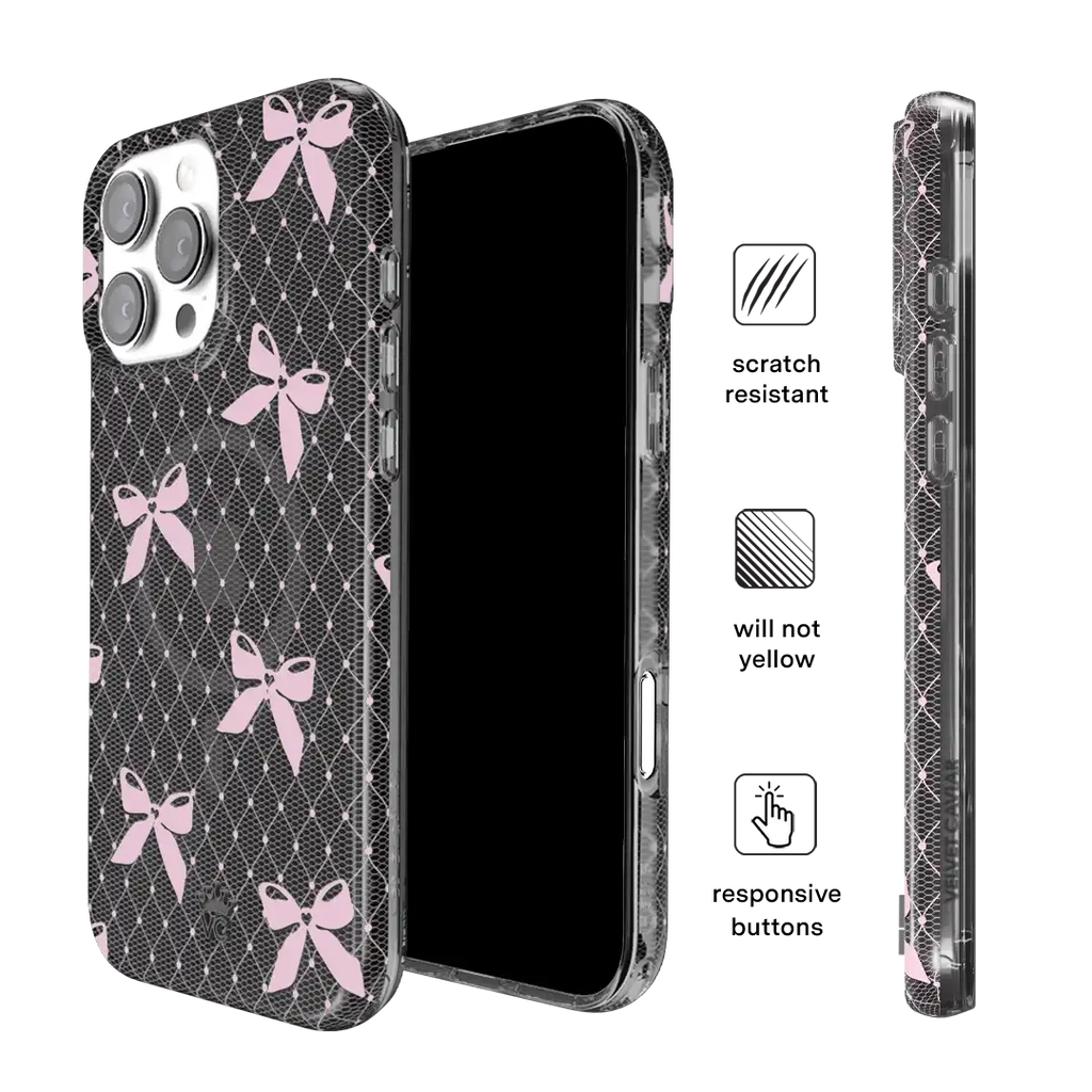 Lacy Pink Bows iPhone Case