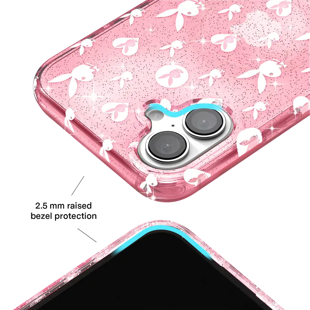 Playboy Pink Bunny Glitter iPhone Case