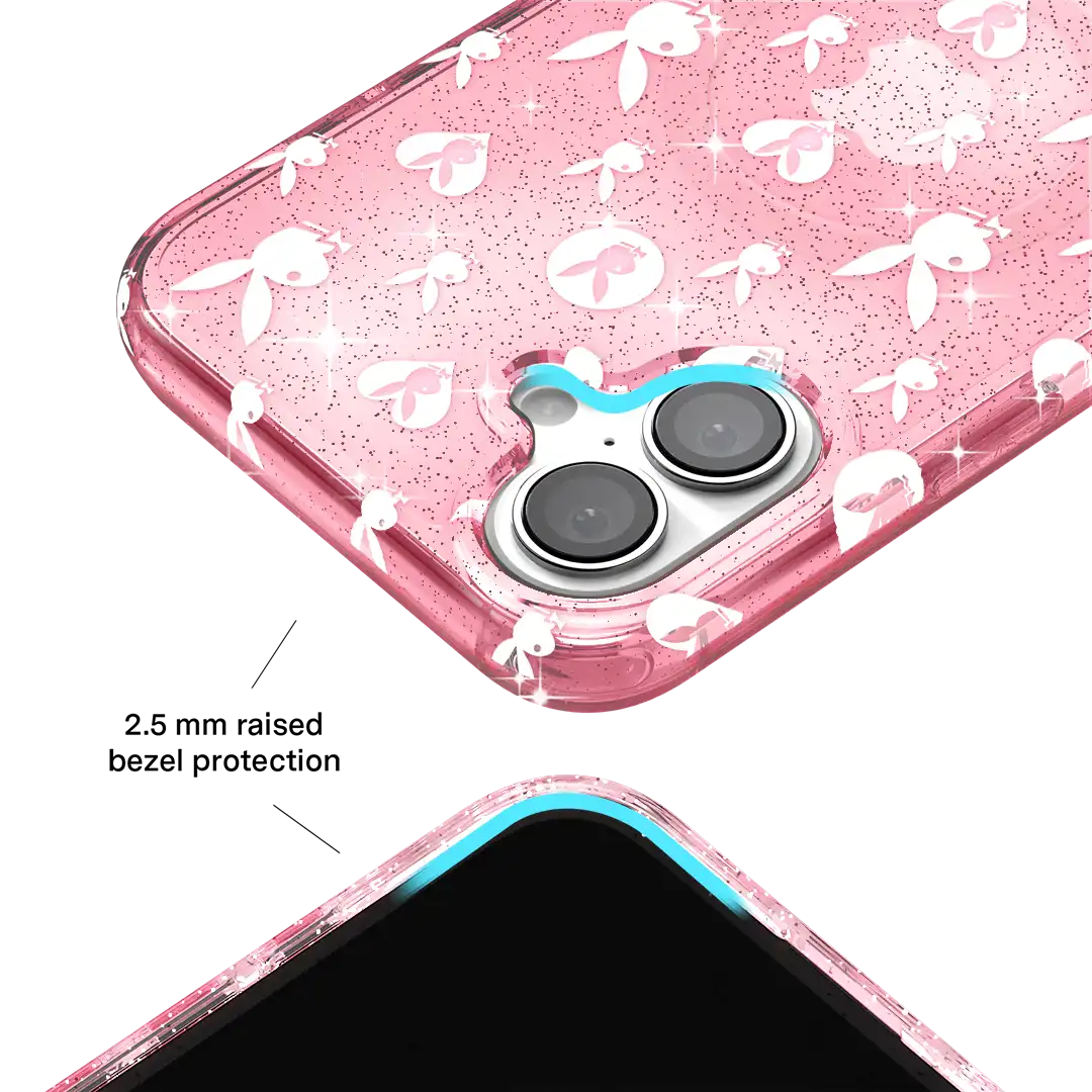 Playboy Pink Bunny Glitter iPhone Case
