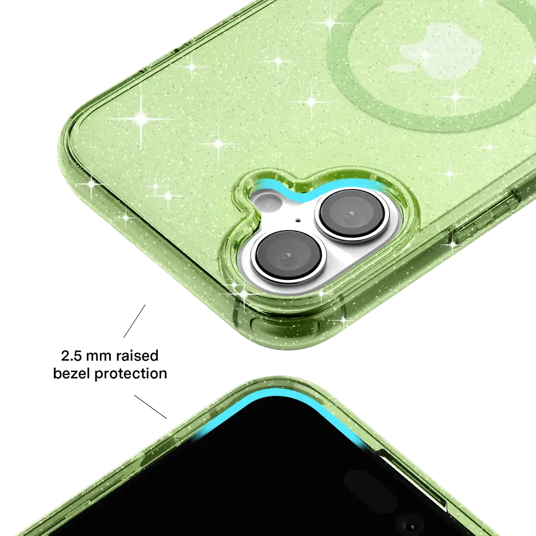 Lime Stardust Glitter iPhone Case