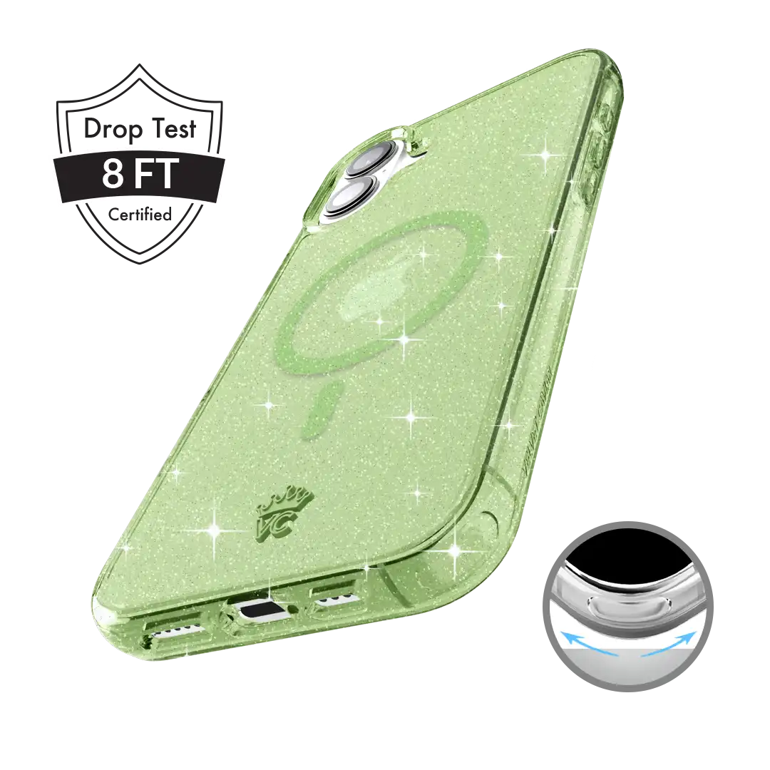 Lime Stardust Glitter iPhone Case