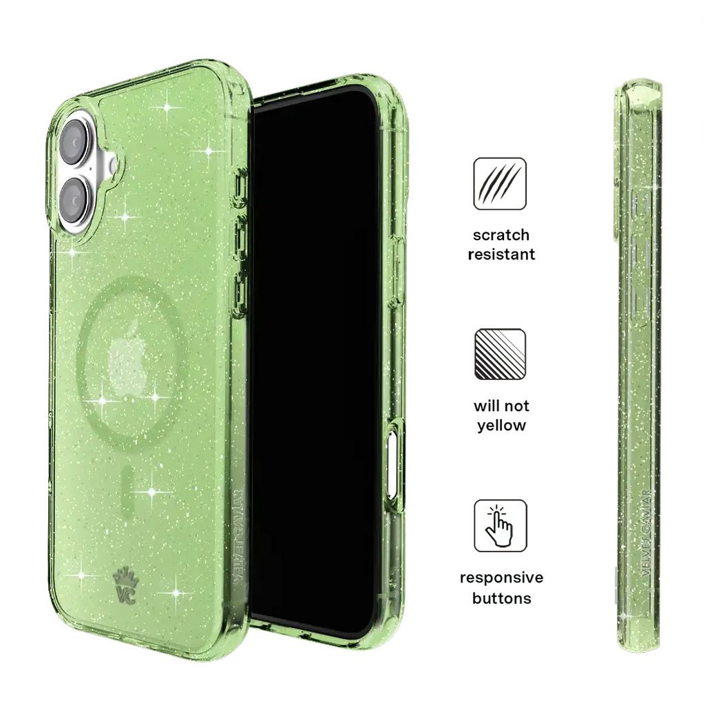 Lime Stardust Glitter iPhone Case