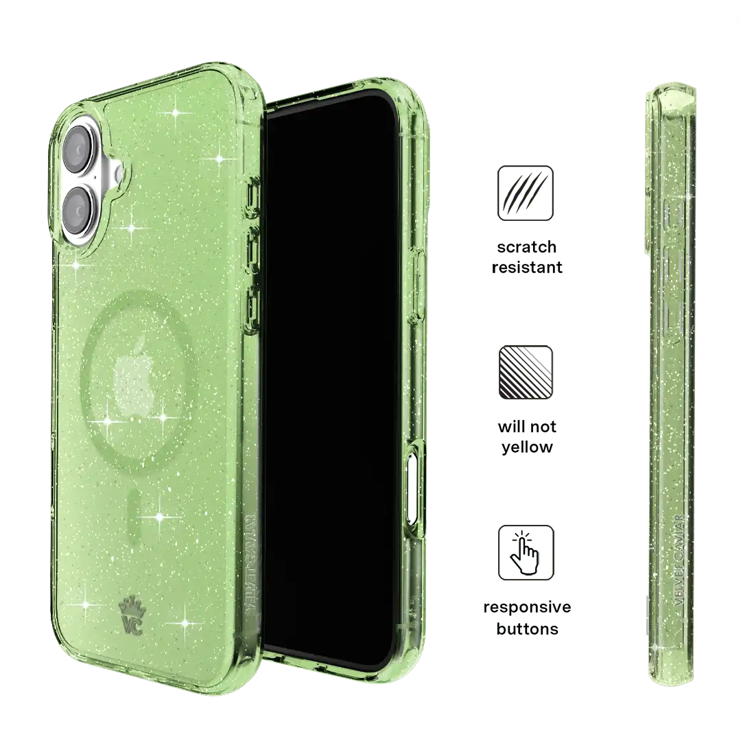 Lime Stardust Glitter iPhone Case