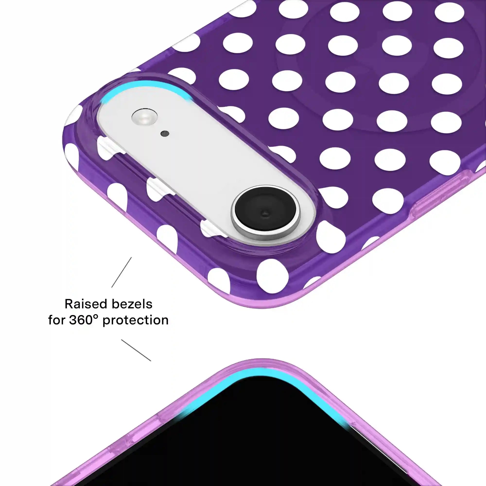 Violet Glow Polka Dot iPhone Case