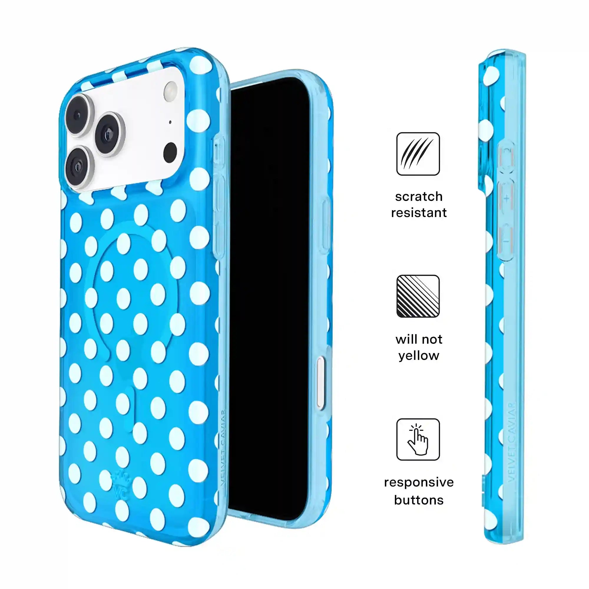 Aquamarine Polka Dot iPhone Case