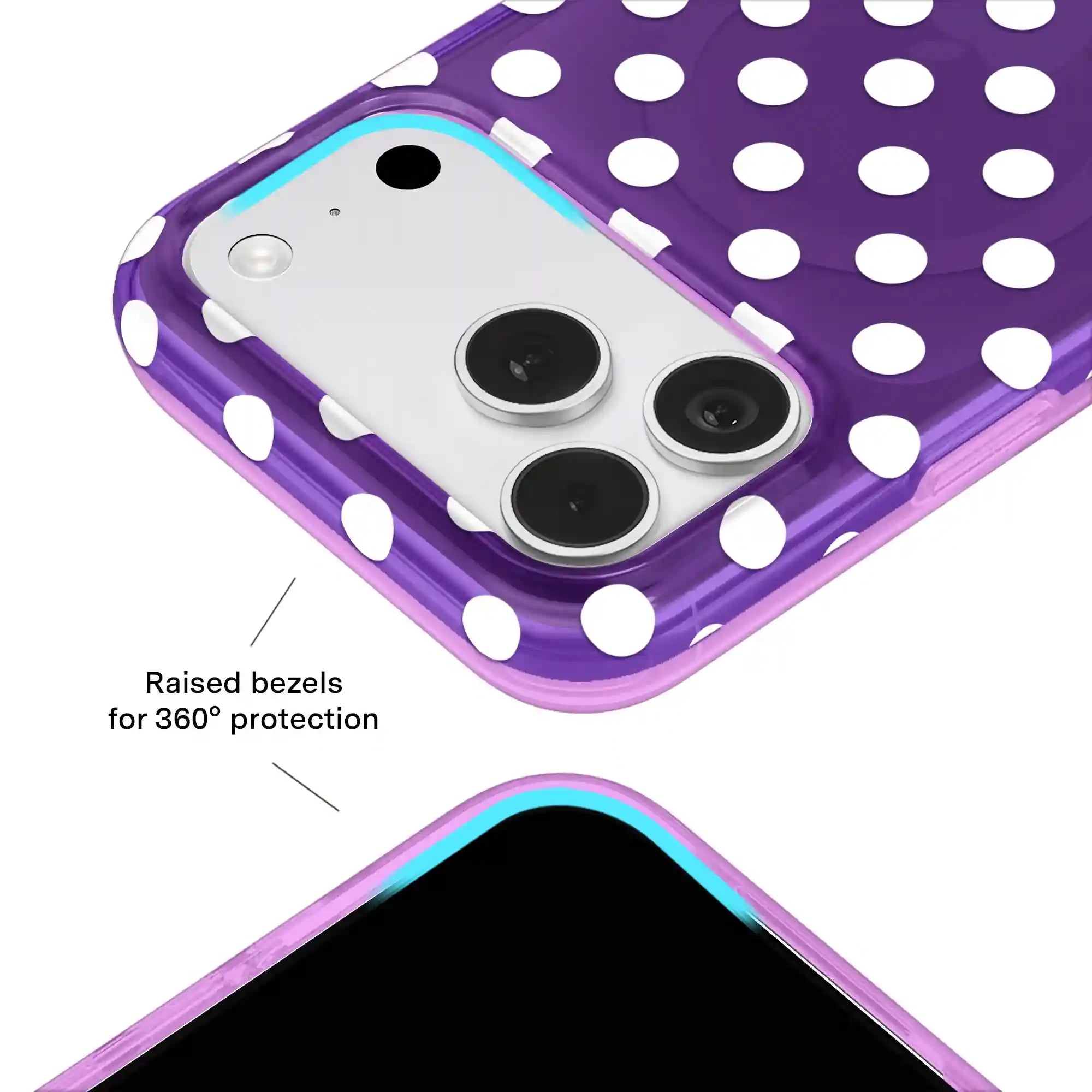 Violet Glow Polka Dot iPhone Case