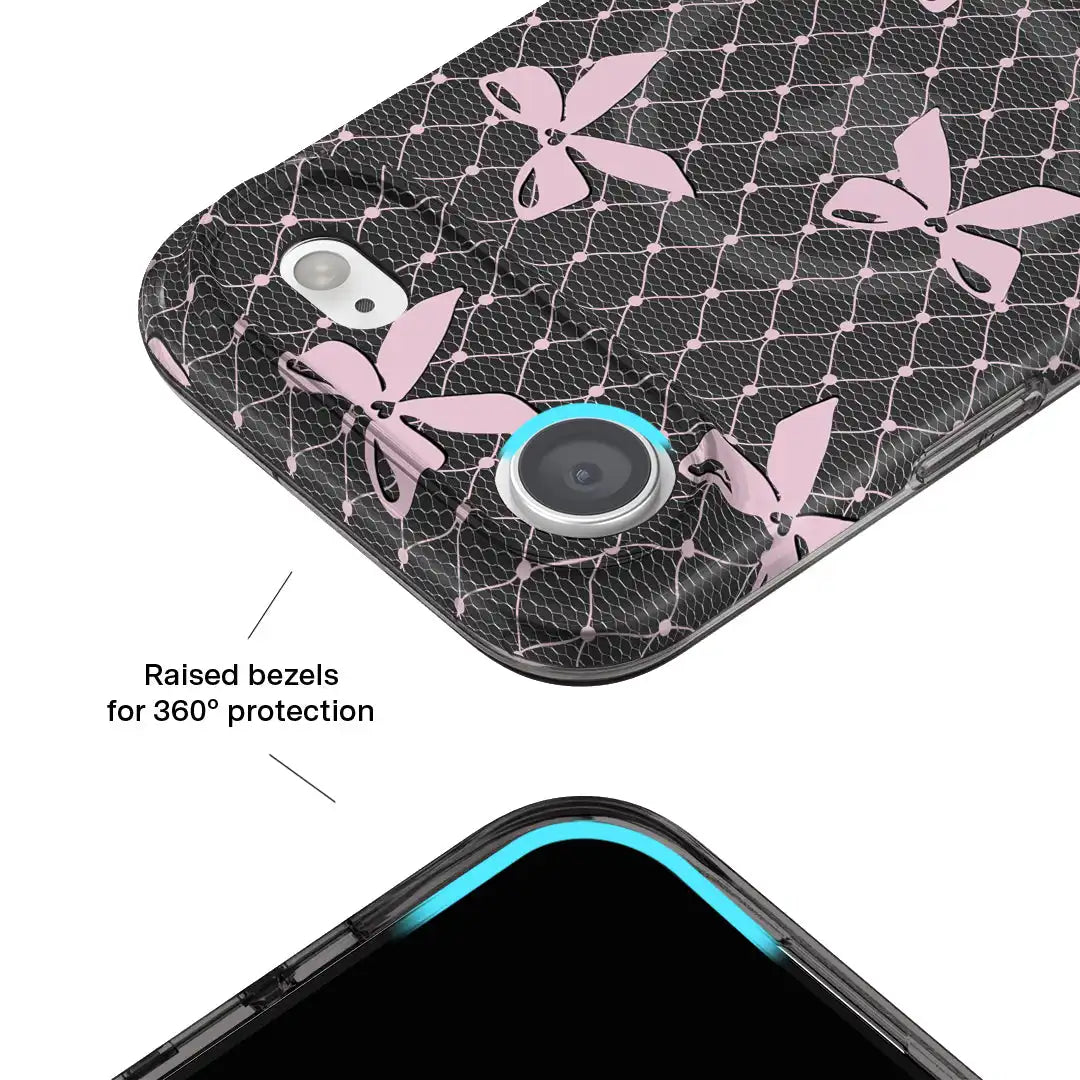 Lacy Pink Bows iPhone Case