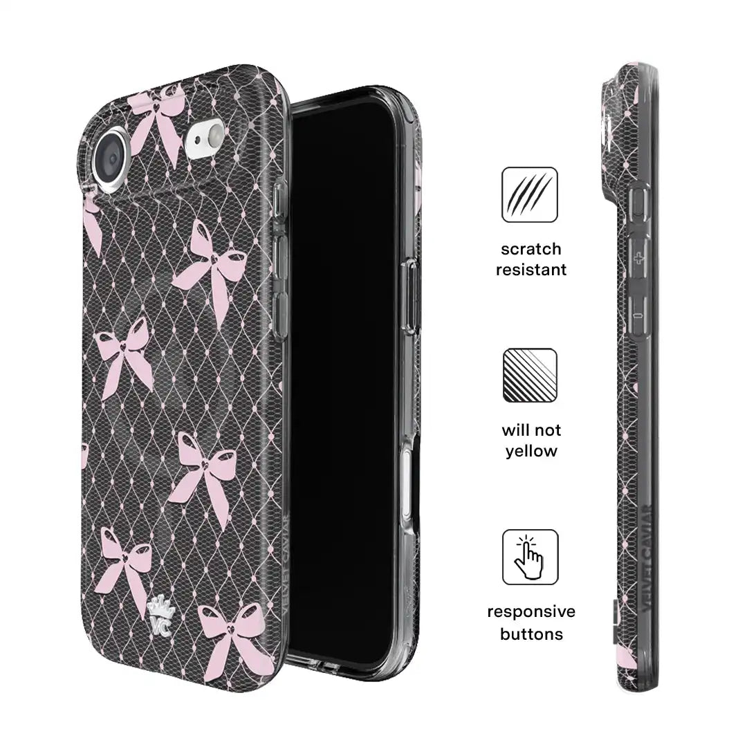 Lacy Pink Bows iPhone Case