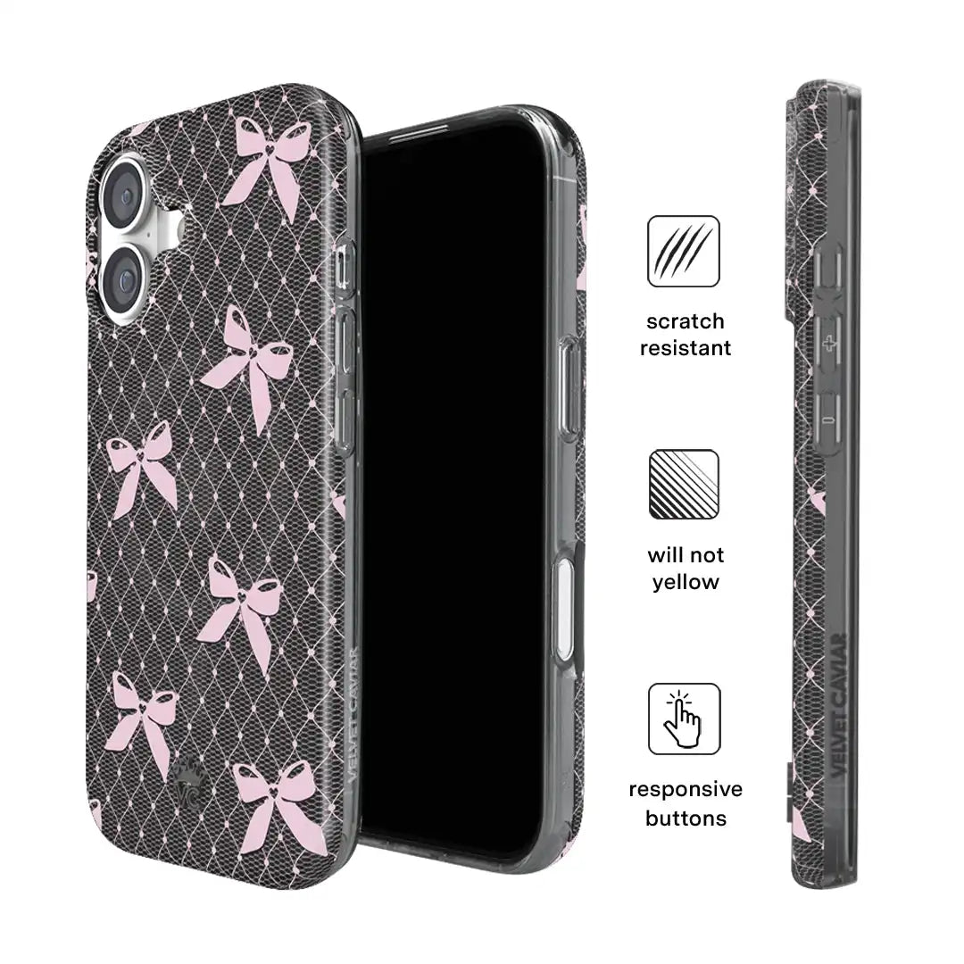 Lacy Pink Bows iPhone Case