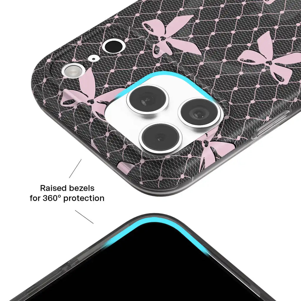 Lacy Pink Bows iPhone Case