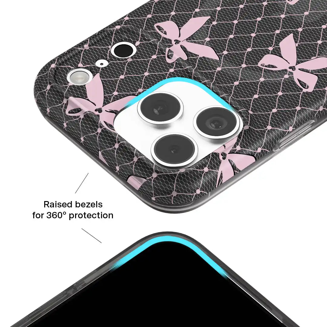 Lacy Pink Bows iPhone Case