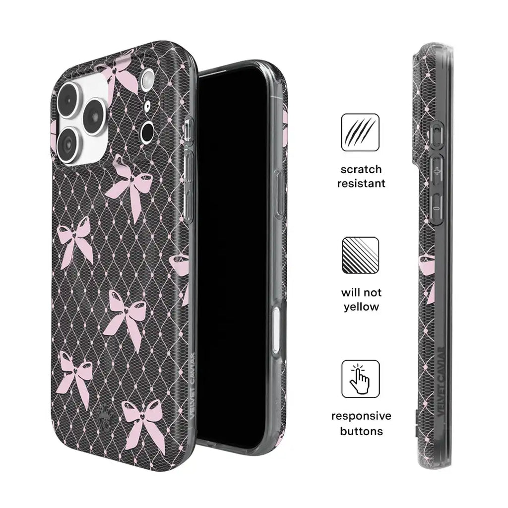 Lacy Pink Bows iPhone Case