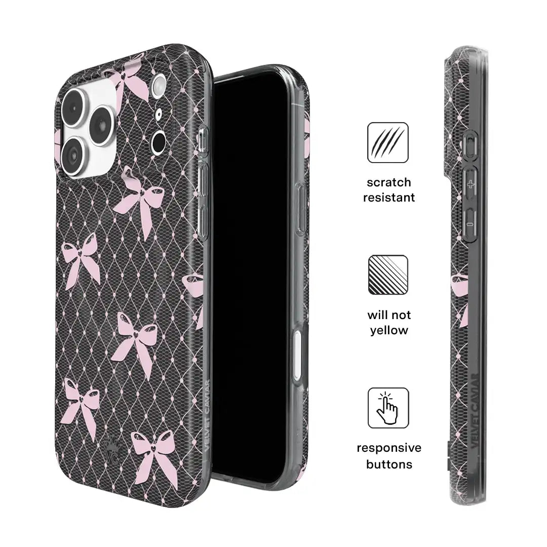 Lacy Pink Bows iPhone Case