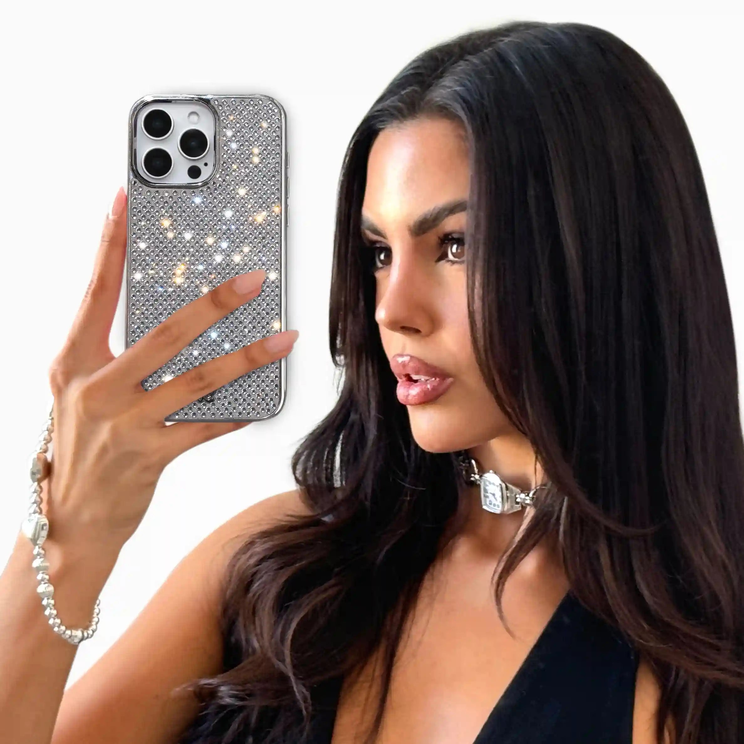 Chrome Caviar Crystals iPhone Case