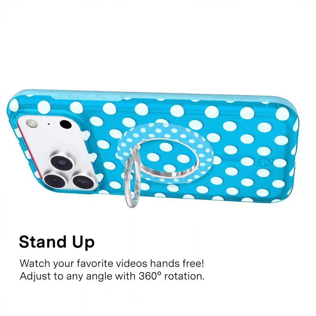 Aquamarine Polka Dot  MagSafe Grip Ring