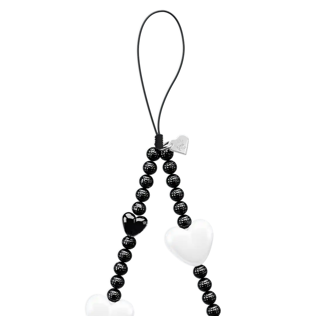 Black & White Heart Charm