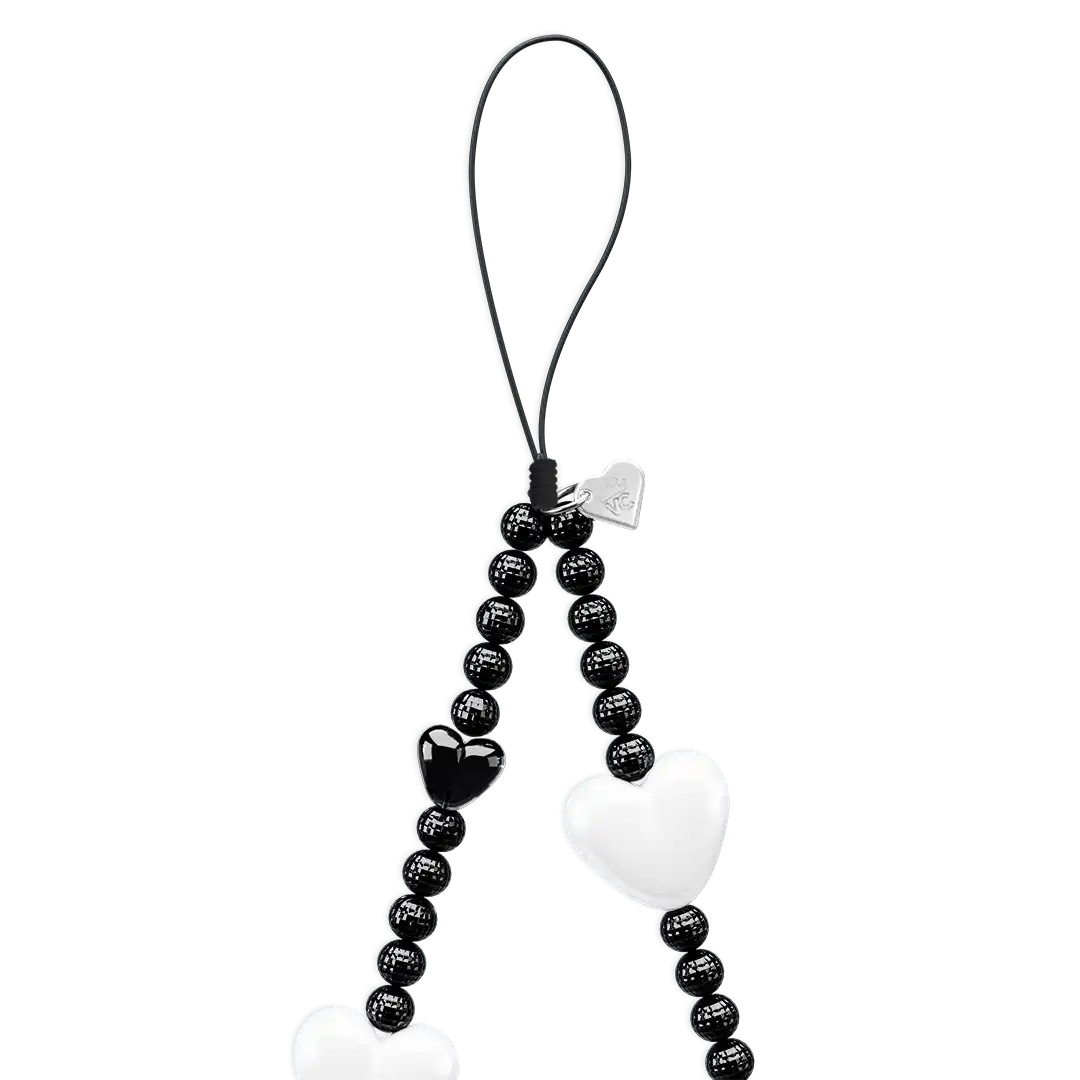 Black & White Heart Charm