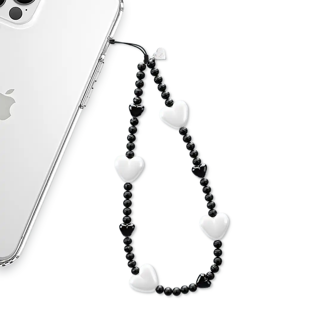 Black & White Heart Charm