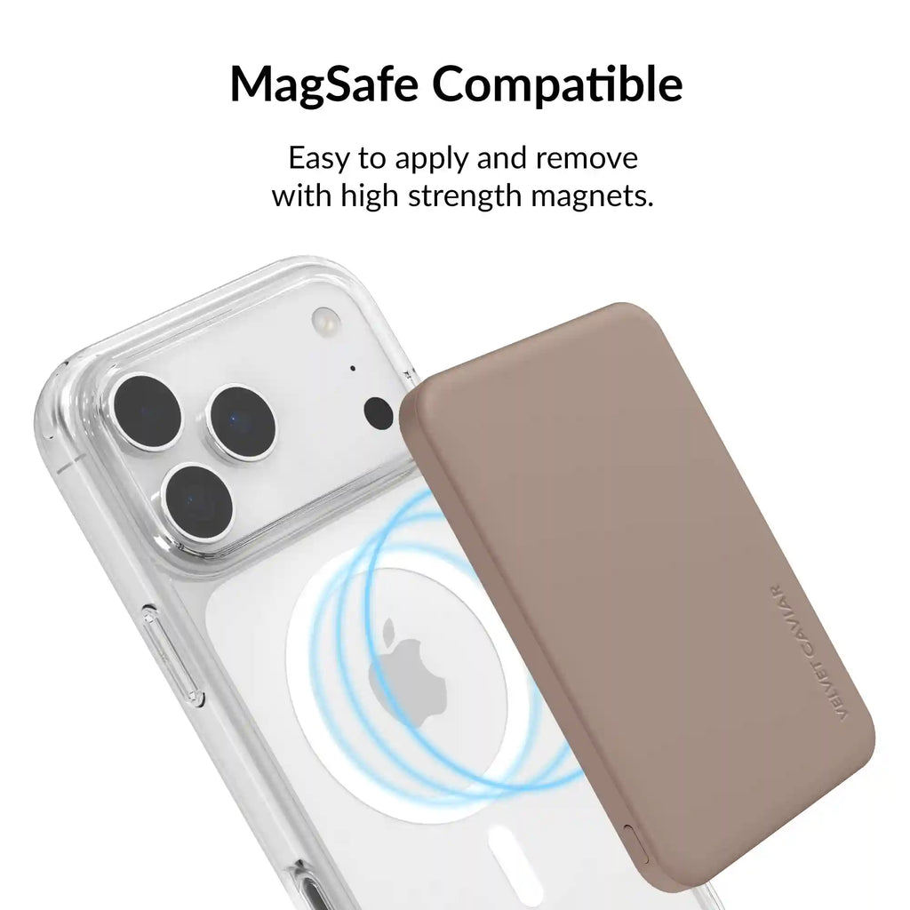 Cashmere Taupe Slim Portable MagSafe Charger Power Pack