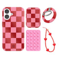 Rose Vibe Checkered iPhone Bundle Set - Grip