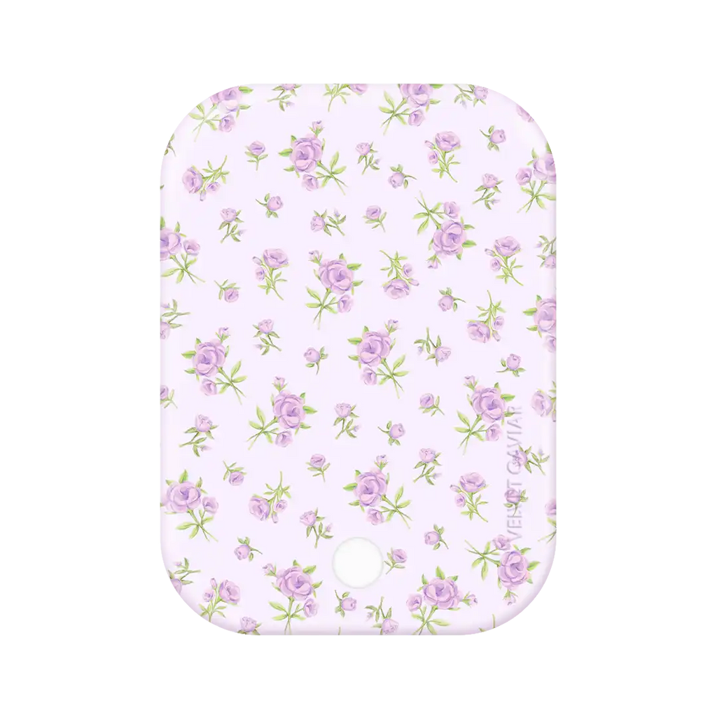 Dainty Lilac Floral Portable MagSafe Charger Power Pack