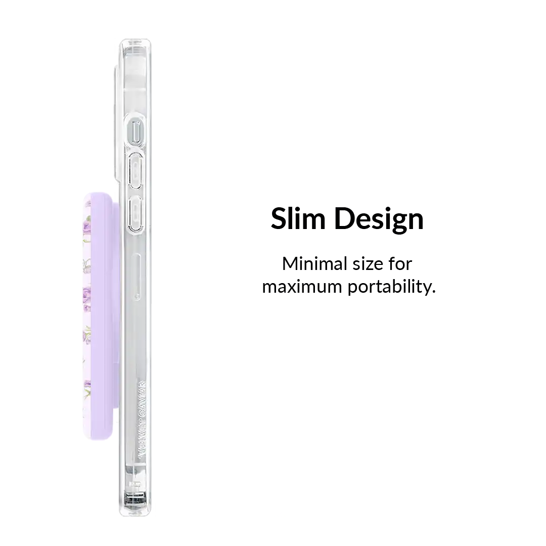 Dainty Lilac Floral Portable MagSafe Charger Power Pack