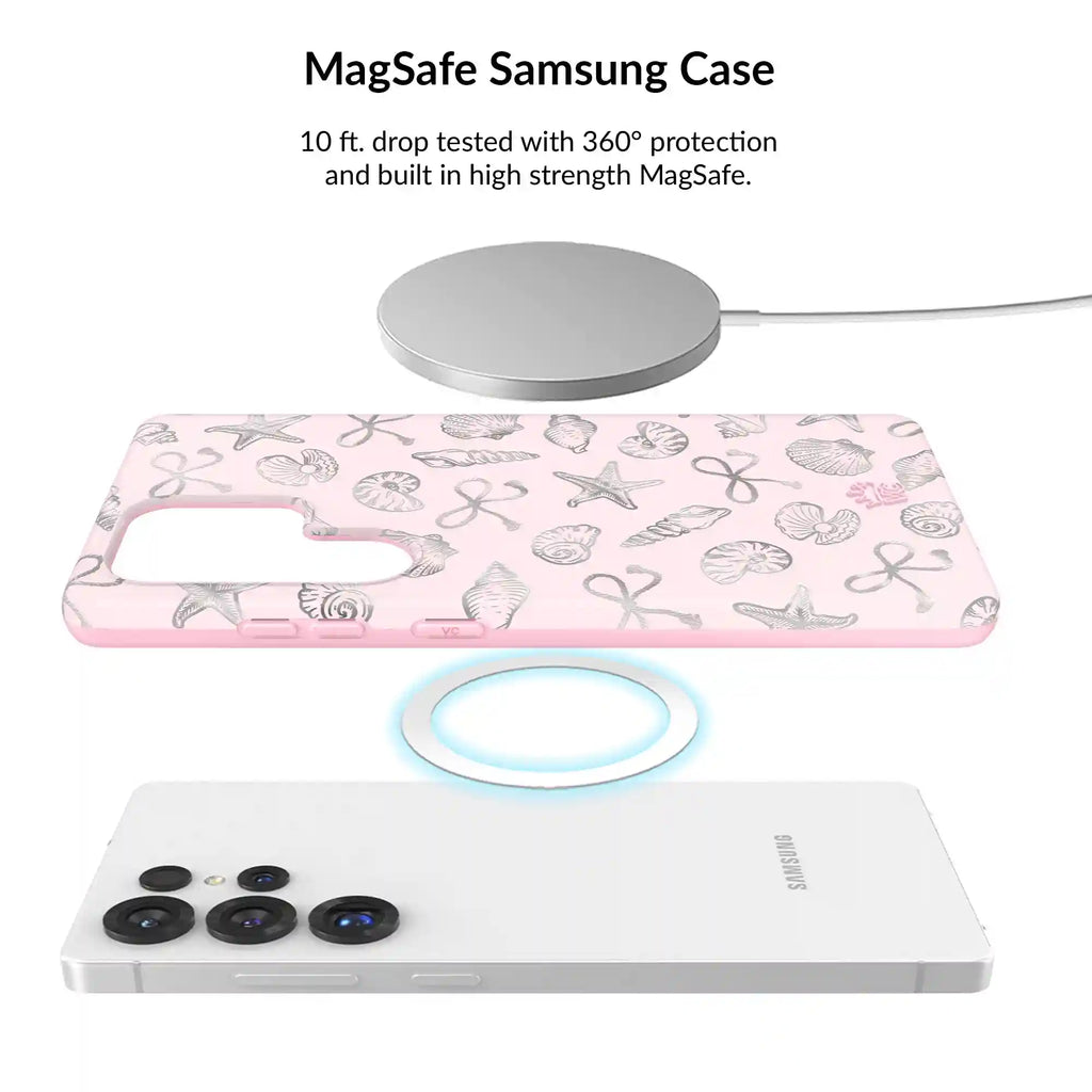 Pink Coastal Seashells Samsung Bundle Set