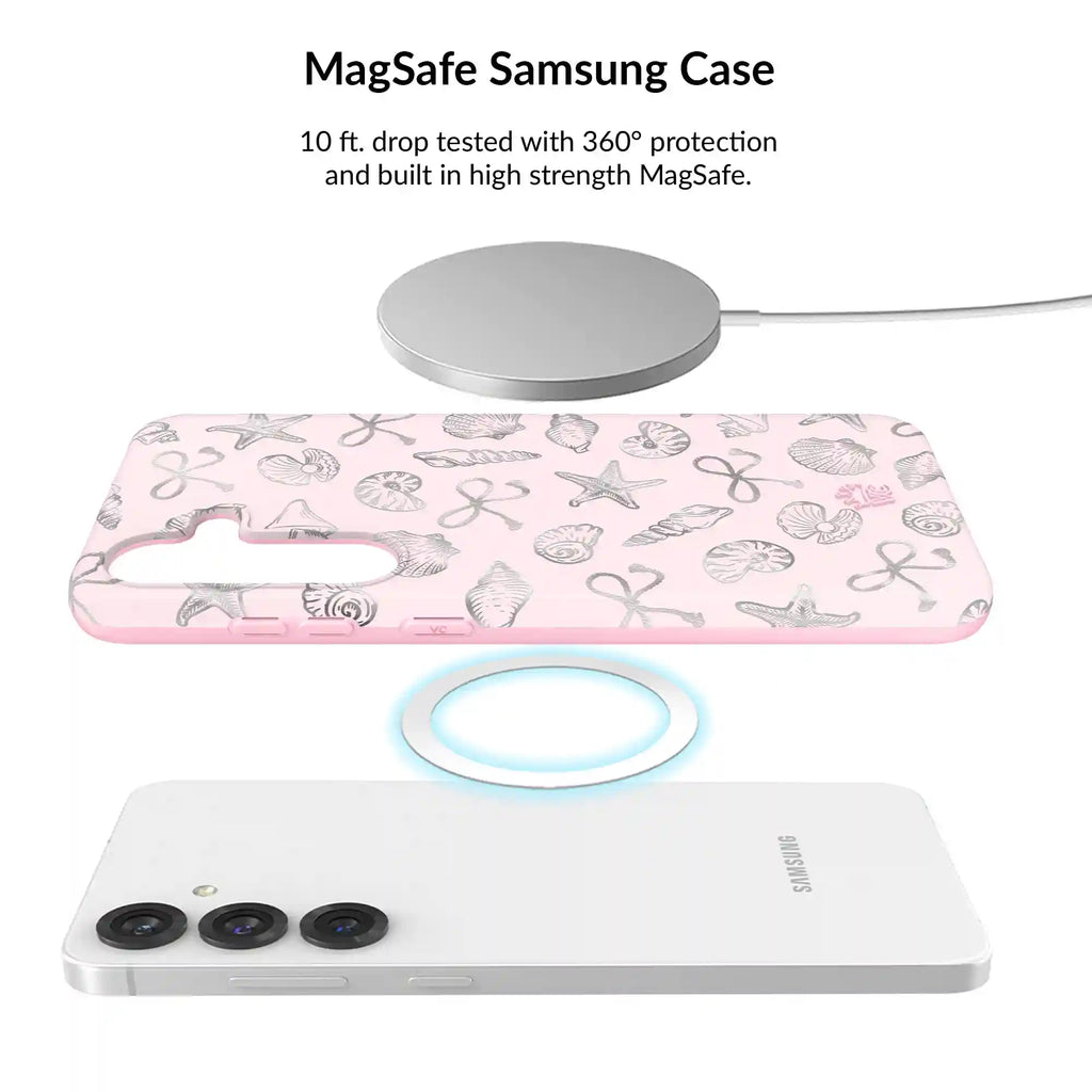 Pink Coastal Seashells Samsung Bundle Set