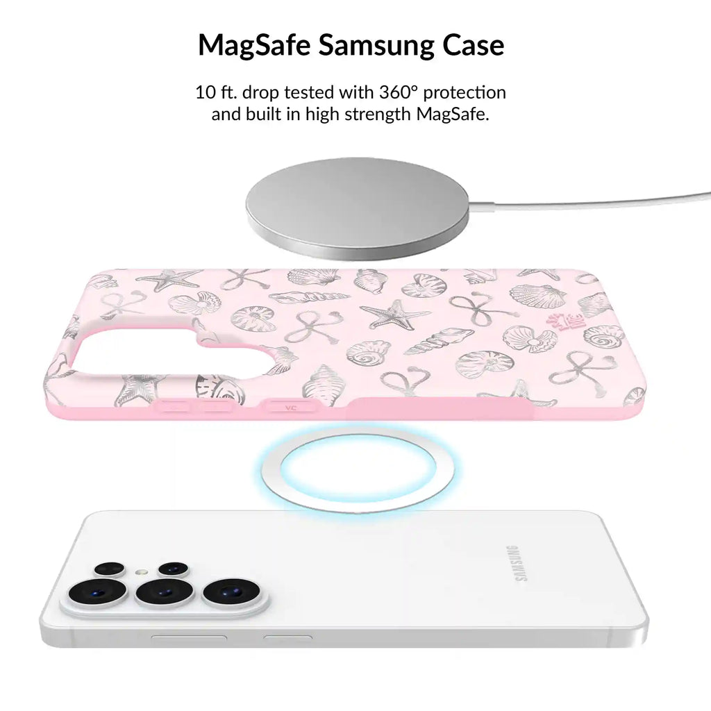 Pink Coastal Seashells Samsung Bundle Set